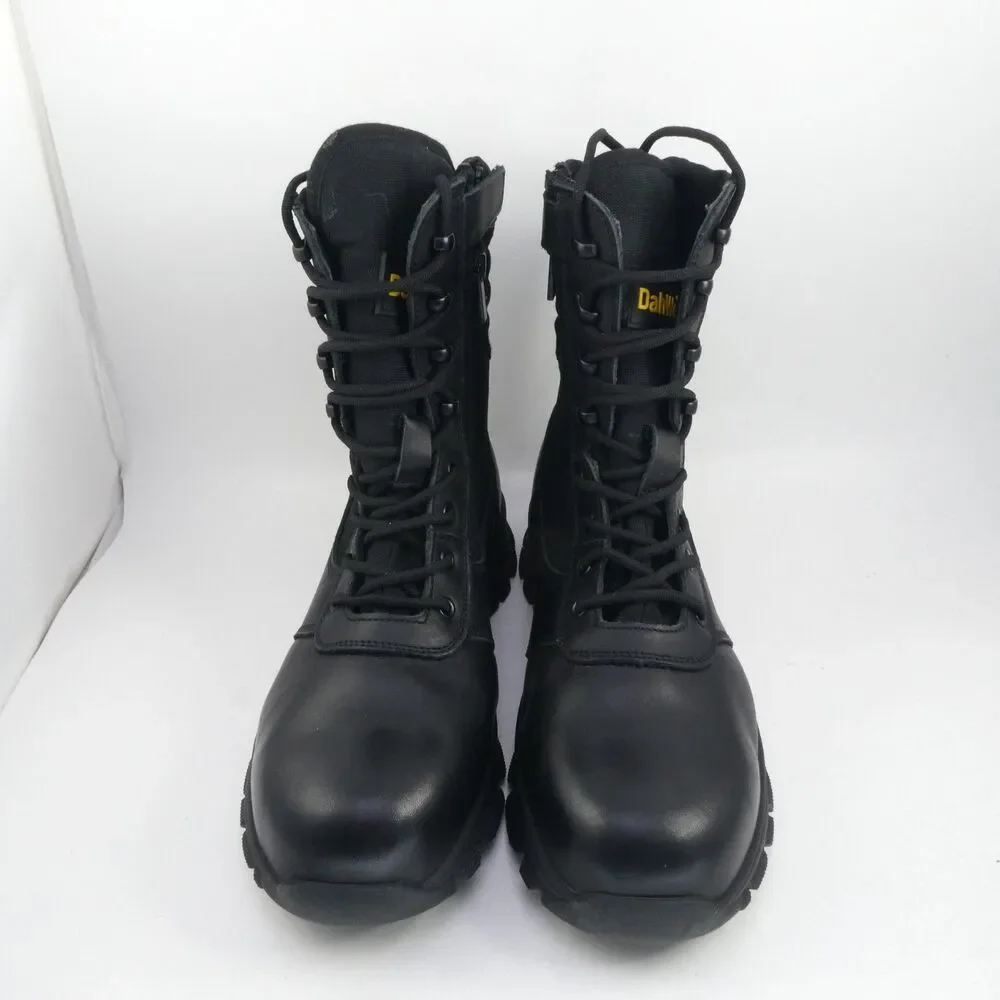 DahWe Men's US 10 Steel Toe Work Boots for Zipper Puncture Proof Slip Resistant